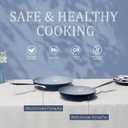 CookinCraze Nonstick Ceramic Frying Pan 10 Inch Induction Compatible - Non Toxic, PTFE/PFOA/PFAS Free, Oven & Dishwasher Safe up to 500F - Non Stick Small Skillet with Stay-Cool Handle - Navy Blue