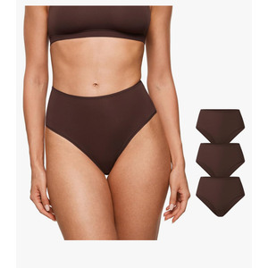 INLYRIC Women's Inbarely Soft Full Briefs - Mid Waist Underwear Breathable Stretch Tagless Ladies Panties 3 Pack M