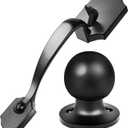 Elemake Front Door Handle  Exterior/Interior Front Entry Handleset with Door Knob, Passage Keyless Entry Door Lock, Reversible for Left & Right Handed Door | Matte Black