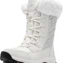 HOBIBEAR Girls Winter Snow Boots (8, Off-white)