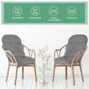 Drydiet 4 Set Outdoor High Back Chair Cushions 47 x 20 Inch Rocking Chair Cushions Waterproof Fade Resistant Comfort Replacement Seat Pads with Ties for Patio Lawn Yard Porch Home Office(Gray)