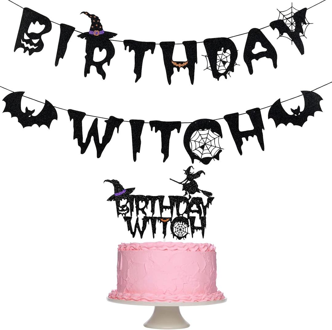 Birthday Witch Banner Halloween Hocus Pocus Witch Birthday Banner for Halloween Hocus Pocus Witches birthday Decorations