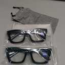 Hubeye Fashion Square Style Readers for Women Stylis Reading Glasses with Blue Light Blocking and Spring Hinge