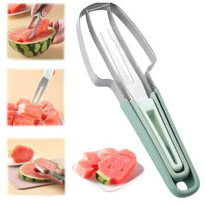 Pack Of 2 Fantexy 3in1 Watermelon Slicer and Popsicle Maker  Stainless Steel Melon Cutter Tool for Camping and Kitchen