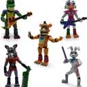 Toysvill Inspired by Five Nights at Freddys | FNAF Security Breach PizzaPlex Collection | Freddy's Action Figures Toys, Set 5 pcs [Roxanne Wolf, Glamrock Chica, Montgomery Gator, Glamrock Fred, Vanny]