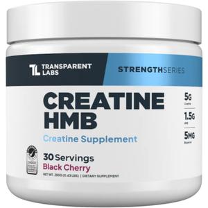 Transparent Labs Creatine HMB - 30 Servings, Black Cherry (BBD: 07/2028)