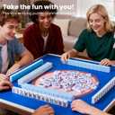 American Mahjong Tile Set Cute 166 Blue Mahjong Tiles 1.2-inch Travel Mahjong Game Set