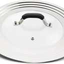 15 inch Large Universal Lid for 11-15" Pans Pots, Stainless Steel Pan Lid Cover for 11 12 13 14 15 In Cast Iron Skillets Frying Pans Woks