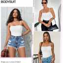 Eleady Shapewear Bodysuits for Women - Body Shaper Tummy Control Sleeveless Bodysuit Square Neck Tank Tops (White, S)