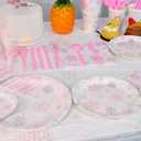 Funnymoom 452 Pcs Pink Snowflake Party Supplies Serves 50, Pink Snowflake Paper Plates Napkins Cups Tablecloth Cutlery Straws for Christmas Winter, Baby Shower Wonderland Birthday Party Decorations