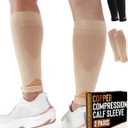 Doctor's Select 2 Pairs Copper Calf Compression Sleeve - Leg Compression Sleeves for Women & Men, Shin Splint Relief (Large-X-Large)