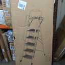 5 Step Ladder with Tool 5-step tool tray and handrail, Black