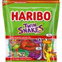3 x HARIBO Gummi Candy, Twin Snakes Sweet & Sour Gummy Candy, 28.8 Ounce Resealable Party Size Stand Up Bag, Soft & Chewy Snacks, Assorted Fruity Flavors (EXP 08/31/27)