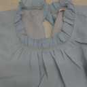 KIRUNDO Long Sleeve Baby Doll Dresses Women 2025 Casual Fall Winter Ruffle Mock Neck Tiered Mini Flowy Swing Shift Dress (Medium, Light Blue)