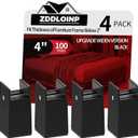 ZDDLOINP Bed Risers with Adjustable Screw Clamp, Fits Furniture Frame from 0 to 2 Inch, Furniture Risers 4 Inch Heavy Duty Risers for Lifting Couch Desk Cabinet Support up to 5000Ibs (Pack of 4, Black)