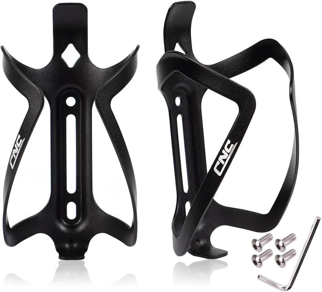 CNC Bike Water Bottle Holder, 2-Pack Bike Water Bottle Cage for Road Bike/Mountain BikeBlack