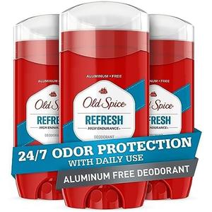 Old Spice Aluminum Free Deodorant For Men, High Endurance, 24/7 Sweat Defense & Odor Protection, 24/7 Freshness & Lasting Scent, Refresh Scent, 3.0 oz (Pack of 2)