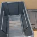 IRIS USA 11.75 Gallon Lockable Storage Totes with Lids, Heavy-Duty Stackable Containers, Garage Organizing Bins Moving Tubs, Rugged Sturdy Equipment Utility Box, 4 Pack - Navy