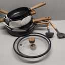 CAROTE Nonstick Pots and Pans, Induction Cookware Set Kitchen Cooking Sets, Non Stick w/Frying Pan (PFOS, PFOA Free), Black, 16pcs