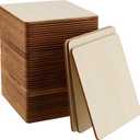 50 Pcs 6x6 Inch Square Wooden, Unfinished Blank Wood Pieces with Round Corner, Natural Square Wooden Cutouts for Crafts Letter Tiles Pyrography Coasters Plaques, 1/8 Inches Thickness