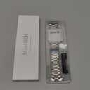 MioHHR Solid Stainless Steel Band Compatible with Apple Watch 42mm(Series 3/2/1) 44mm(Series SE/6/5/4), Metal Strap with Soft TPU Case for iWatch Bands for Women and Men, Silver/Gold