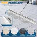 CAROD 33.4" Large Floor Squeegee for Concrete, Commercial Heavy Duty Silicone Blade Squeegee for Floor with 63" Stainless Handle, Anti-Splash Curved Baffle for Garage, Factory, and Tough Cleaning Jobs