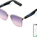 Smart Glasses for Women IPX7 Waterproof AI Glasses with Translator 150+ Language Bluetooth Glasses with Speaker,Open Ear Headphones,Touch Control Smart Sunglasses