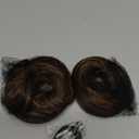 CJL HAIR 2PCs Small Cute Messy Bun Hair Piece for Thin Hair Women Mini Synthetic Curly Bun Scrunchies Updo Hairpieces Coffee Brown