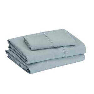 Amazon Basics Lightweight Super Soft Easy Care Microfiber 3 Piece Bed Sheet Set with 14-Inch Deep Pockets, Twin XL, Spa Blue, Solid