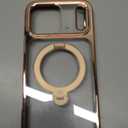 CASEKOO Desert Titanium Glossy for iPhone 17 Pro Max Case [360 Spin Magnetic Stand][Fit for MagSafe][17FT Military Protection] Slim Polished Frame Titanium Alloy Sturdy Stand 6.9", Rose Gold