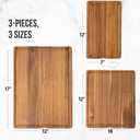 KOLWOVEN Wood Cutting Boards for Kitchen - Set of 3, Wooden Cutting Board Set with Holder for Chopping Meat, Cheese, Fruits, Vegetables, Knife Friendly Serving Tray