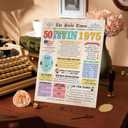 3 x OJsensai Cool 50th Birthday Gifts Decorations for Him Her, Retro 50 Years Old Birthday Card for Mom Dad, Best Fifty Bday Gift Ideas for Women Men (Funny Vintage)