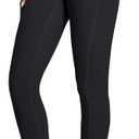 IUGA Compression Leggings for Women Tummy Control No Front Seam Leggings with Pockets High Waisted Workout Yoga Pants (Black, M)