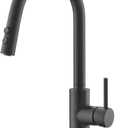 RULIA Kitchen Faucet, Kitchen Sink Faucet, Sink Faucet, Pull-Down Kitchen Faucets, Bar Kitchen Faucet, Matte Black, Metal Spray Head, RB1031