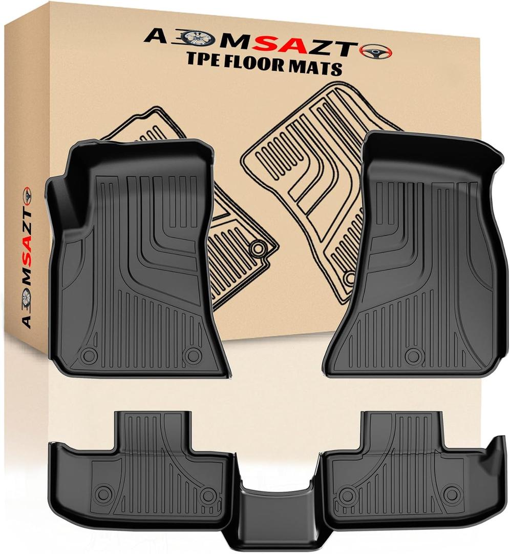 for 2016-2022 2023 Challenger Floor Mats: AOMSAZTO All Weather Floor Mats Compatible with Dodge Challenger 2016-2023 RWD | Challenger Accessories Anti Skid Rubber Floor Liners