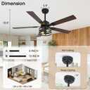 52" Farmhouse Ceiling Fan with Light and Remote, Outdoor Ceiling Fan Dual Finish 5 Blades 6-Speed Quiet and Reversible DC Motor, Ceiling Fans with Light for Bedroom Living Room and Patio