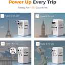 Universal Travel Adapter 20W, TESSAN Ultra Slim International Power Adapter with 2 USB-C 1 USB-A, Travel Plug Adaptor Worldwide for US to European UK Spain Italy England New Zealand (Type C G A I)