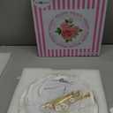 Jusalpha Elegant Embossed 3-tier Ceramic Cake Stand- Cupcake Stand- Tea Party Pastry Serving Platter in Gift Box and a Free Sugar Tong (FL-Stand 03)