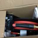 MaxWorks 50104 25ft Auto Rewind Retractable Reel with 3/8" x 25' Long Air Hose with Brass Fittings, Black & Red