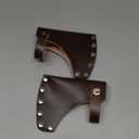 Genuine Leather Axe Head Cover - Hatchet Sheath for Outdoor Camping Blade Protection - Portable Small Hatchets Sheath with Belt Loop Axe Protector, Brown -2 Piece