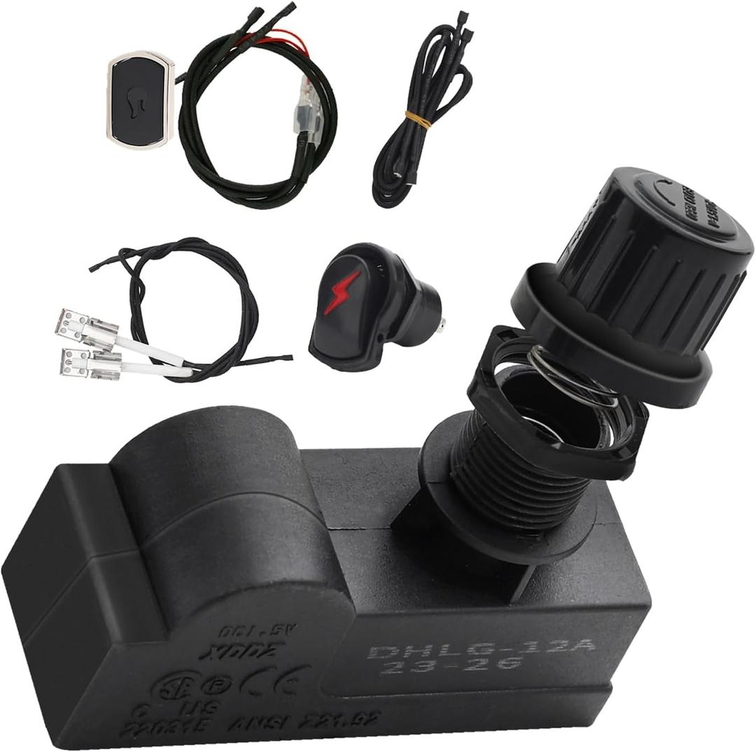 BQMAX G350-0017-W1 Ignition for Charbroil 2 Burner Grill Ignitor Replacement Kit, Electronic Ignition Module and Grill Igniters Button with Wires for Charbroil Surefire Ignition Systems, 2 Outlets
