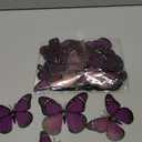 Chuangdi Monarch Butterfly Decoration 3 Size Fake Butterflies Realistic Butterfly Crafts Artificial Wall Decor for Craft Home Wedding Classroom Birthday Party Decorations(Purple,48 Pack)