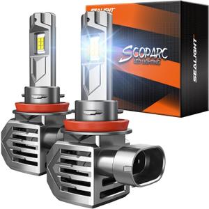 SEALIGHT S7S H9/H8/H11 Fog Lamps, 60000LM Brightest in, 6500K Cool White, 3Mins Easy Installation, 10 Years Lifespan, Plug-N-Play, IP68 Waterproof, 2 Pack