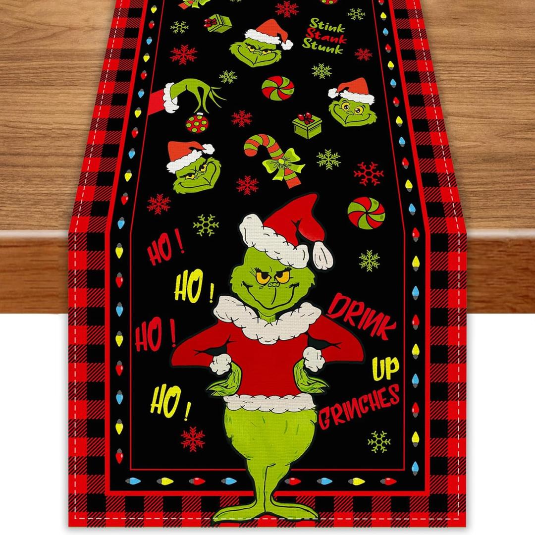 Christmas Table Runner 48 Inches Christmas Xmas Winter Holiday Decorations and Supplies for Home Kitchen Dining Room Table Decor