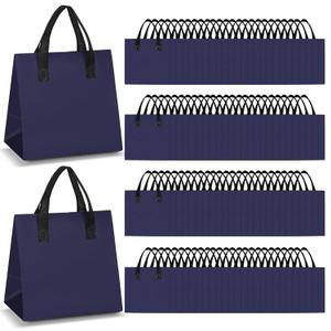 Kacctyen 100 Pcs Insulated Take Out Bags Bulk 9.5 x 6 x 9.5 in Thermal Insulation Food Bag for Coffee, Milk Tea, Hot Cold Food, Delivery Cooler Bag for Catering Restaurant Grocery Picnic (Navy Blue)