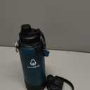 40 oz Insulated Water Bottle with 2 Lids (2-in-1 Straw & Spout Lid, Magnetic Lid), Slim Water Bottle with Strap, Stainless Steel Water Bottle for Hiking, Gym, Travel, BPA-Free, Indigo/Black