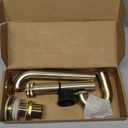 Heixutas Thickened Brass P Trap Set: 1-1/4 P Trap with Bathroom Sink Stopper - Sink Drain Plumbing Kit for Pipe Replacement (Brushed Gold, No Overflow)