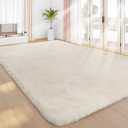 Sour Lemon Area Rugs 8x10 Living Room, Cream Large Area Rug Shag Shaggy Carpet Soft Plush Furry Bedside Rugs, Machine Washable Area Rugs for Bedroom Kids Girls Boys Home Decor Anti Slip