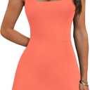 OFEEFAN Womens Athletic Dress Tennis Golf Bodycon Workout Active Skort Summer Clothes Casual Graduation Concert Date Spring Outfits Coral M