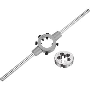 uxcell Die Stock Handle Wrench Set, 1/2-28 UNEF Round Die and 38mm Die Holder (Fits 1/2"-5/8" (UNC/UNF) / Metric M12-M14 / 38mm OD Dies) for Bolt Thread Repair